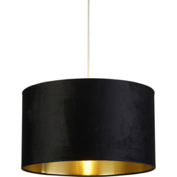 Lighting Collection Black Brushed Golden Inner Velvet Drum Shade 45cm - Size: 26 x 45 x 45cm - Wilko - thumbnail 4