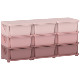 HOMCOM 9 Drawer Pink Kids Chest of Drawers - Size: 9 Drawers - Wilko - thumbnail 3