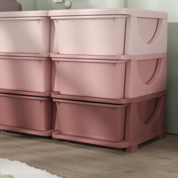 HOMCOM 9 Drawer Pink Kids Chest of Drawers - Size: 9 Drawers - Wilko - thumbnail 4
