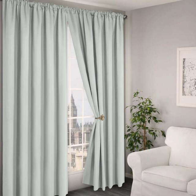 Velosso Verona Silver Tape Top Curtains 168 x 137cm - Size: W 168 x D 137cm - Wilko - image 1