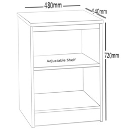 R White Cabinets 2 Shelf Black Desk Height Bookcase - Size: 72.8 x 47.9 x 54cm - Wilko - thumbnail 6