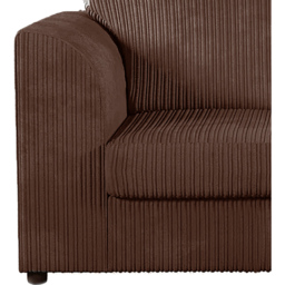 Luxor 4 Seater Chocolate Jumbo Cord Right Hand Facing Full Back L Shaped Corner Sofa Set - Brown - Wilko - thumbnail 5