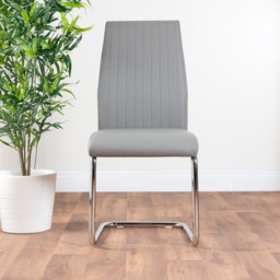 Furniturebox Arona Fortana Marble Effect 6 Seater Round Dining Set White Chrome and Grey - Wilko - thumbnail 4