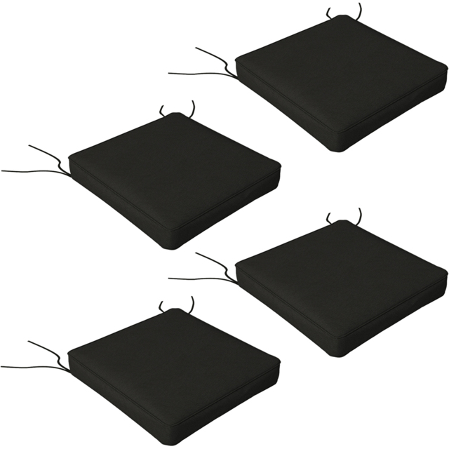 Outsunny Black Seat Replacement Cushion 51 x 51cm 4 Pack - Size: 32 x 19 x 8cm - Wilko - image 1