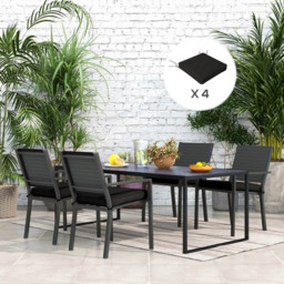 Outsunny Black Seat Replacement Cushion 51 x 51cm 4 Pack - Size: 32 x 19 x 8cm - Wilko - thumbnail 3
