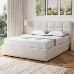 Artemis Home Richwood King Size Beige Linen Upholstered Ottoman Bed - Wilko - thumbnail 1