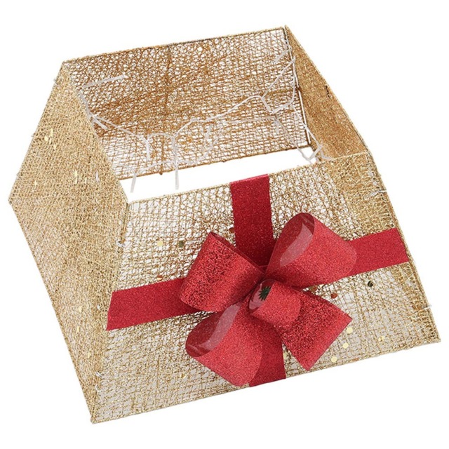 Living and Home Gold and Red Square Christmas Tree Collar Basket - Size: 45cm - Wilko - image 1