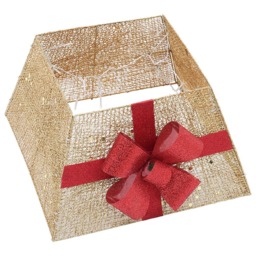 Living and Home Gold and Red Square Christmas Tree Collar Basket - Size: 45cm - Wilko - thumbnail 1
