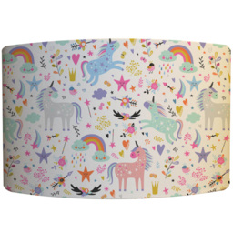 Benjamin Tate Design Small Unicorns Lamp Shade - Size: 25 x 22 x 10cm - Pink - Wilko - thumbnail 1