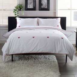 The Lyndon Company Filigree Hearts Super King Size White Duvet Set - Wilko - thumbnail 1