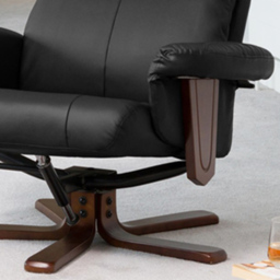 Artemis Home Woodacre Black Swivel Chair with Footstool - Size: Single - Wilko - thumbnail 3