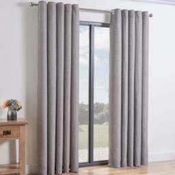 My Home Taylor Silver Blackout Eyelet Curtains 183 x 168cm - Size: W 183 x D 168cm - Wilko