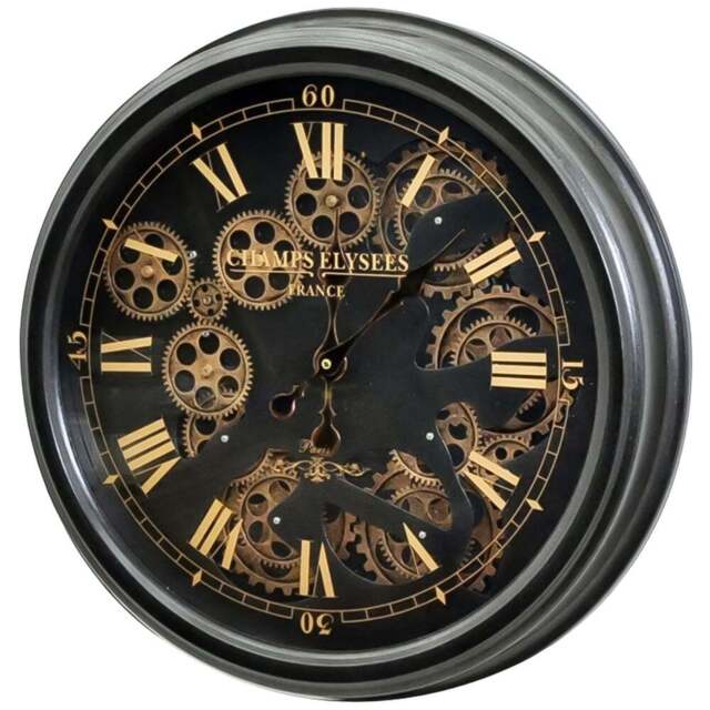 Acacia Home Black Round Wall Clock 52.5cm - Size: 53 x 53 x 5cm - Wilko - image 1