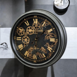 Acacia Home Black Round Wall Clock 52.5cm - Size: 53 x 53 x 5cm - Wilko - thumbnail 3