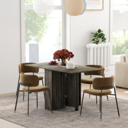 HOMCOM 6 Seater Dark Grey Drop Leaf Dining Table - Wilko - thumbnail 4