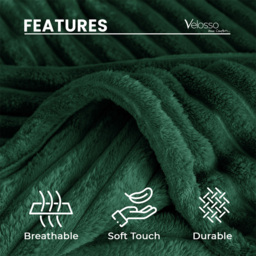 Velosso Bellissima Emerald Plush Throw 200 x 240cm - Size: 200 x 240 x 1cm - Wilko - thumbnail 6