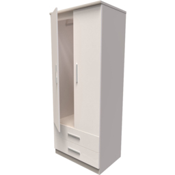 Crowndale Knightsbridge 2 Door 2 Drawer Kashmir Gloss Wardrobe Ready Assembled - Size: 2 Door, 2 Drawer - Kashmir Gloss & Kashmir - Wilko - thumbnail 7