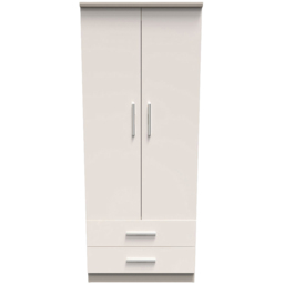 Crowndale Knightsbridge 2 Door 2 Drawer Kashmir Gloss Wardrobe Ready Assembled - Size: 2 Door, 2 Drawer - Kashmir Gloss & Kashmir - Wilko - thumbnail 3