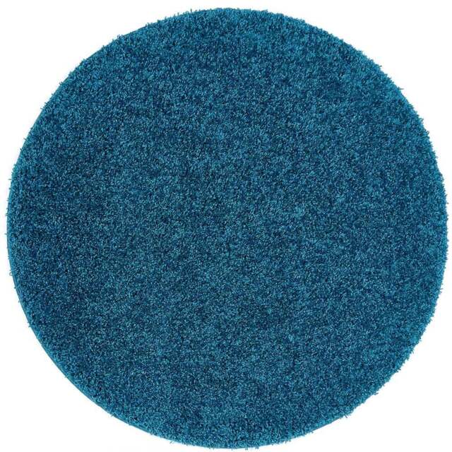 My Rug Teal Round Rug 100cm - Size: 100 x 100 x 2cm - Blue - Wilko - image 1