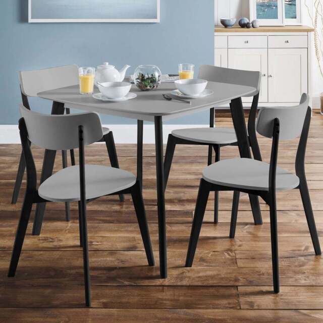 Julian Bowen Casa Set of 4 Grey and Black Dining Chair - Wilko - image 1