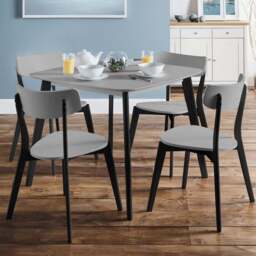Julian Bowen Casa Set of 4 Grey and Black Dining Chair - Wilko - thumbnail 1