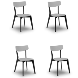 Julian Bowen Casa Set of 4 Grey and Black Dining Chair - Wilko - thumbnail 3