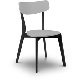 Julian Bowen Casa Set of 4 Grey and Black Dining Chair - Wilko - thumbnail 4