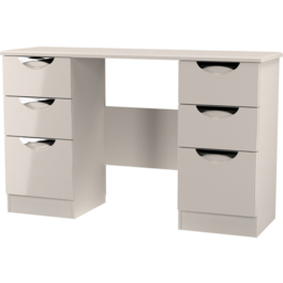 Crowndale Camden 6 Drawer Kashmir Gloss Kneehole Desk Ready Assembled - Size: 80 x 128 x 42cm - Kashmir Gloss & Kashmir - Wilko - thumbnail 4