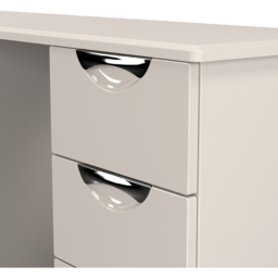Crowndale Camden 6 Drawer Kashmir Gloss Kneehole Desk Ready Assembled - Size: 80 x 128 x 42cm - Kashmir Gloss & Kashmir - Wilko - thumbnail 6