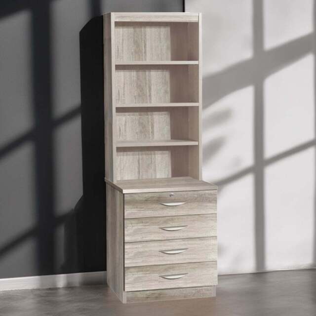 R White Cabinets 4 Drawer 4 Shelf Grey Chest of Drawers - Wilko - image 1