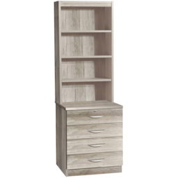 R White Cabinets 4 Drawer 4 Shelf Grey Chest of Drawers - Wilko - thumbnail 3