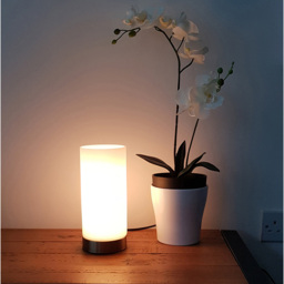 Kliving Lonsdale e-14 White and Brass Glass Pad Table Lamp 40W - Size: 23.5 x 10 x 10cm - Gold - Wilko - thumbnail 4