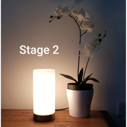 Kliving Lonsdale e-14 White and Brass Glass Pad Table Lamp 40W - Size: 23.5 x 10 x 10cm - Gold - Wilko - thumbnail 6