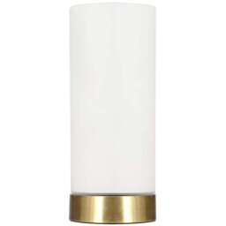 Kliving Lonsdale e-14 White and Brass Glass Pad Table Lamp 40W - Size: 23.5 x 10 x 10cm - Gold - Wilko