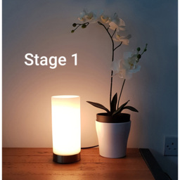 Kliving Lonsdale e-14 White and Brass Glass Pad Table Lamp 40W - Size: 23.5 x 10 x 10cm - Gold - Wilko - thumbnail 5