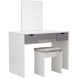 GFW Elizabeth 3 Drawer White Dressing Table Set with Mirror - Size: 49 x 100 x 129cm - Wilko - thumbnail 4