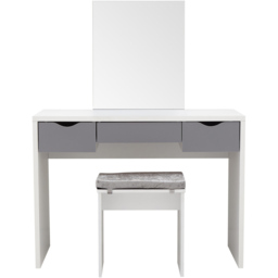GFW Elizabeth 3 Drawer White Dressing Table Set with Mirror - Size: 49 x 100 x 129cm - Wilko - thumbnail 3