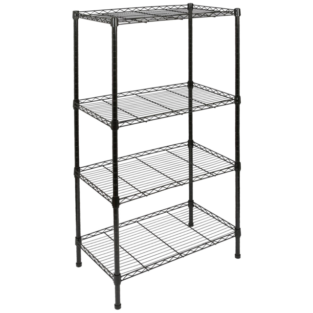 Harbour Housewares 4 Shelf Black Adjustable Wire Shelving Unit - Size: 122 x 60 x 35cm - Wilko - image 1