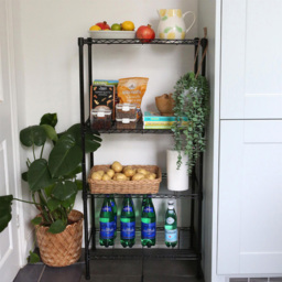 Harbour Housewares 4 Shelf Black Adjustable Wire Shelving Unit - Size: 122 x 60 x 35cm - Wilko - thumbnail 3