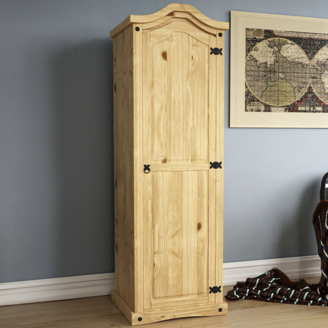 VIDA DESIGNS Corona Single Door Natural Wardrobe - Brown - Wilko - image 1