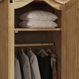 VIDA DESIGNS Corona Single Door Natural Wardrobe - Brown - Wilko - thumbnail 5