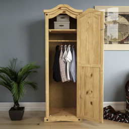 VIDA DESIGNS Corona Single Door Natural Wardrobe - Brown - Wilko - thumbnail 7