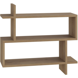 Decortie Paralel 2 Shelf Oak Wall Mounted Bookcase - Cream - Wilko - thumbnail 3