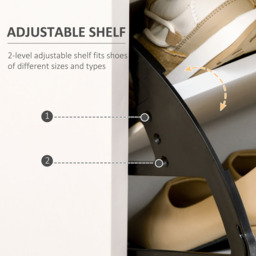 Portland 2 Flip Door Single Drawer White Shoe Cabinet - Wilko - thumbnail 7