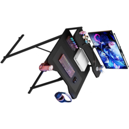 House of Home Carbon Fibre Top Gaming Desk with Monitor Stand Black - Size: 91 x 80 x 60cm - Wilko - thumbnail 3