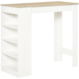 Portland 2 Seater Dining Table Natural with 4 Tier Storage Shelf - Size: 115 x 50 x 102.7cm - Cream - Wilko - thumbnail 3