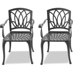 Centurion Positano Set of 2 Grey Garden Bistro Chairs with Armrests - Size: 89 x 49.5 x 47cm - Wilko - thumbnail 7