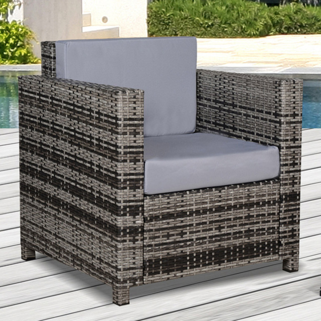 Outsunny Grey Single Sofa Armchair with Cushion - Size: 1 Seater - Wilko - image 1