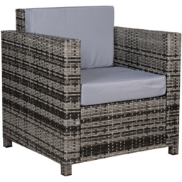 Outsunny Grey Single Sofa Armchair with Cushion - Size: 1 Seater - Wilko - thumbnail 3