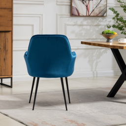 Artemis Home Carrara Set of 2 Blue Velvet Dining Chair - Wilko - thumbnail 7